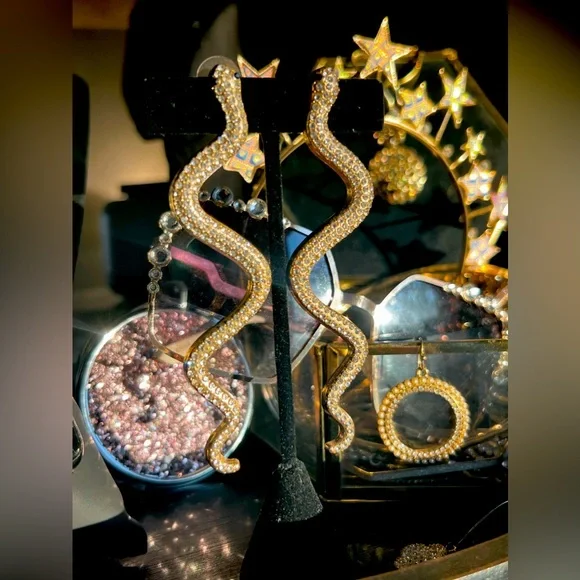 Stud-Back Snake Drop Earrings - Picture 3 of 3